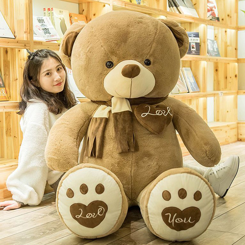 爆款围巾熊玩偶泰迪熊毛绒玩具大熊猫娃娃睡觉抱枕生日礼物送女生