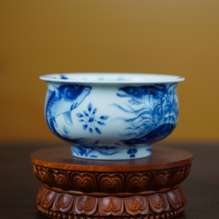 望月怀古-满绘鱼藻炉式杯 景德镇陶瓷茶具