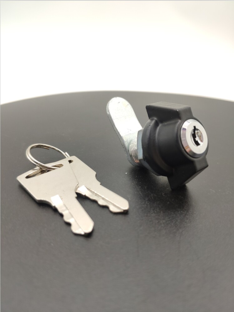 MS815电柜门锁带拉把手柄90度转舌蝴蝶旋钮锁电箱通讯设备文件锁