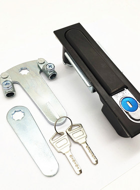 机柜锁MS818黑色 电柜门锁MS480 机械锁MS490 威图柜电器箱锁海坦