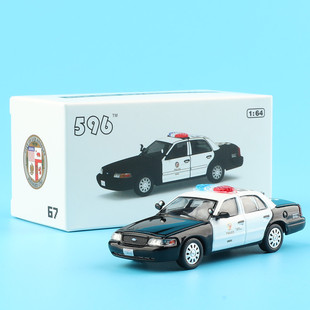 596模型1:64福特维多利亚皇冠LAPD美国警车合金汽车模型收藏摆件