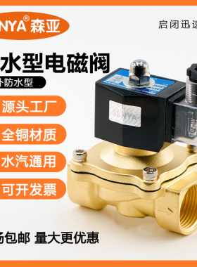 4分室外专用防水电磁阀水阀 气阀 6分防雾电磁阀 1寸220V 24V 12V