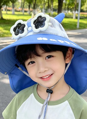 男童遮阳防晒帽带墨镜
