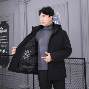 2025新款派克服男獭兔毛内胆可拆卸羽绒中老年皮草外套皮毛一体冬