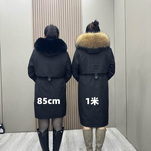 女款中长款保暖派克服皮草外套