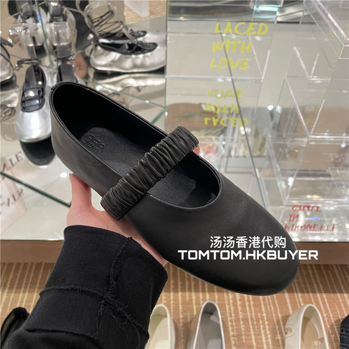 折扣  PEDDER RED 26秋冬 松紧一字带圆头平底皮质休闲鞋