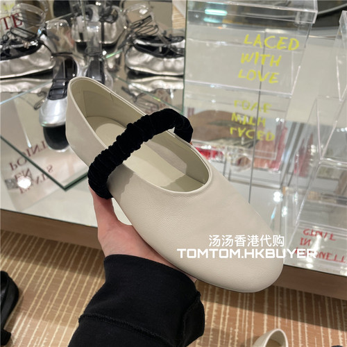 香港正品代购 PEDDER RED 26春夏 撞色松紧一字带圆头平底休闲鞋