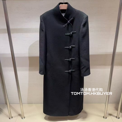 年终折扣 香港正品代购 Rohe 25秋冬 复古盘扣立领中长款外套