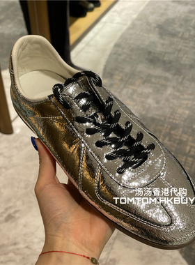 香港正品代购 PEDDER RED 25秋冬 金属感系带圆头平底休闲鞋