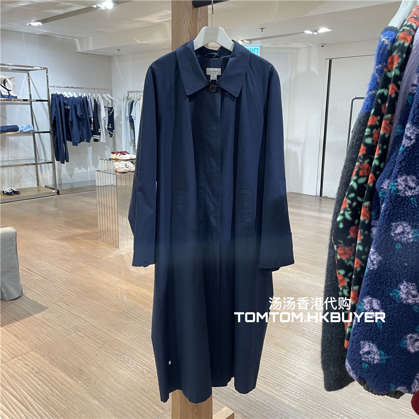 香港正品代购 Sienne 25秋冬 翻领单排扣中长款风衣