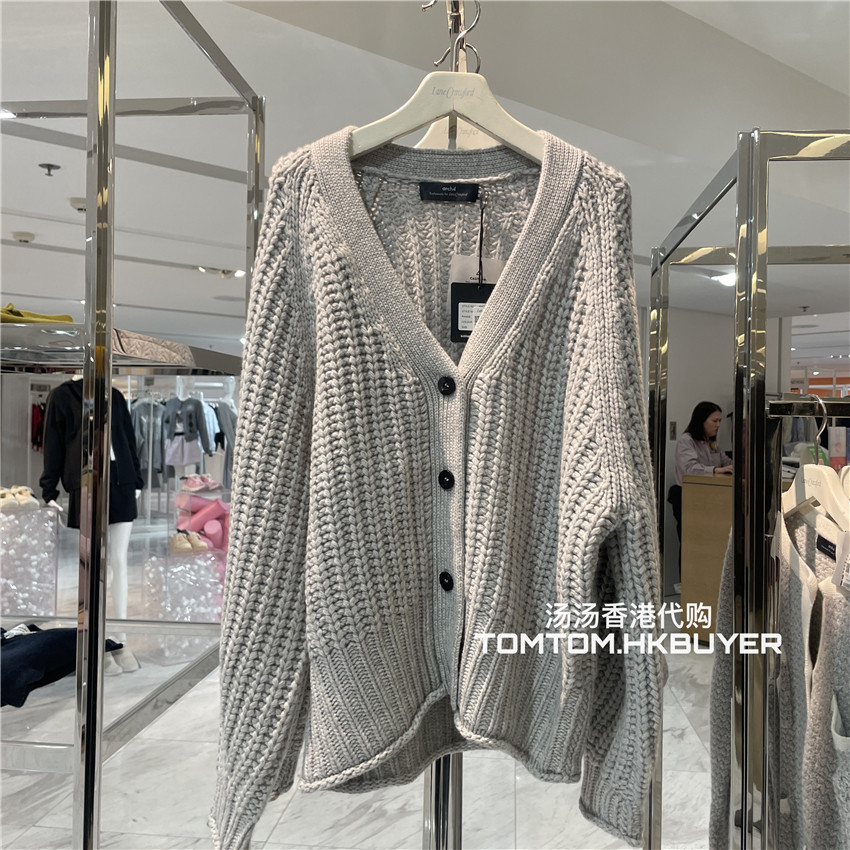年终折扣 香港正品代购 Arch4 25秋冬 V领宽松休闲长袖针织开衫