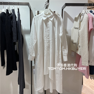 香港正品代购 Self-Portrait 25春夏 镂空花卉刺绣衬衣长袖连衣裙