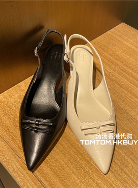 香港正品代购 PEDDER RED 25秋冬 蝴蝶结缀饰一字带尖头中跟单鞋
