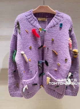 香港正品代购 Penultimate 25秋冬 宽松时尚V领针织开衫