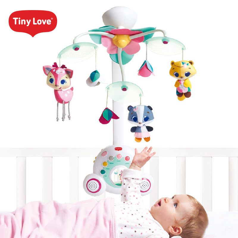 TinyLove新生婴儿声光一体安抚音乐床铃可旋转床头挂件音乐益智