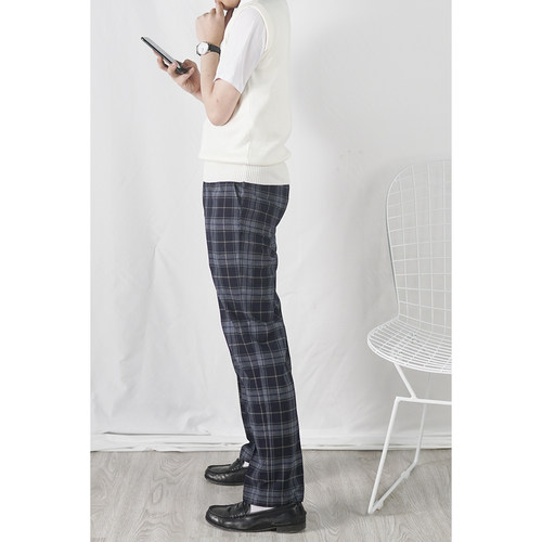 宽松制服裤浓绀色日本学生西装