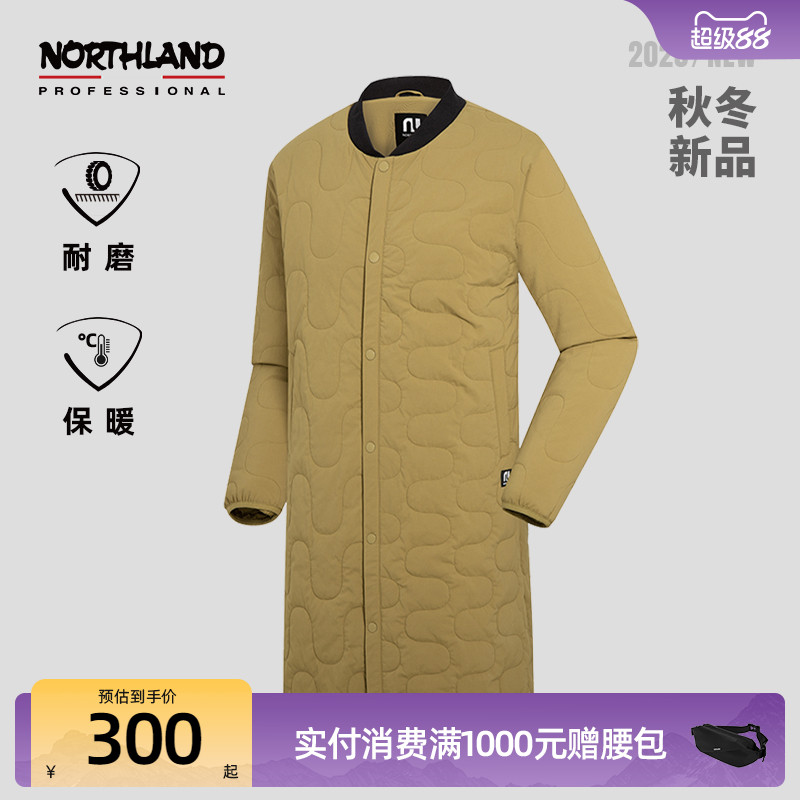 诺诗兰春秋季情侣棉服户外徒步长款风衣耐磨休闲外套NPJDN2712S
