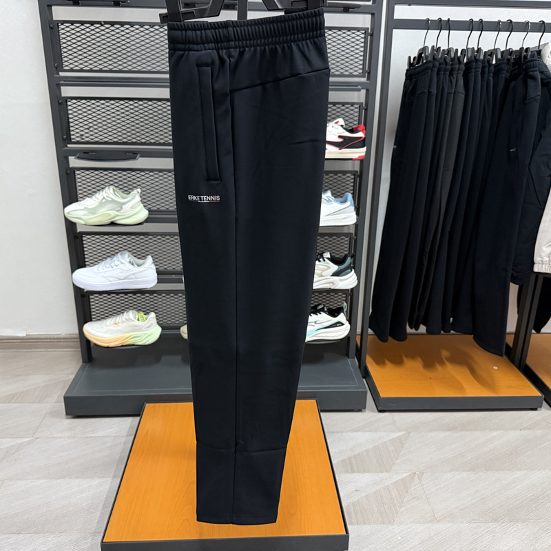 鸿星尔克男加绒加厚速干直筒长裤