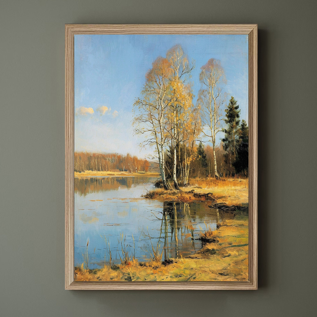 艺术家居装饰画风景油画挂画客厅玄关小众餐厅欧式俄罗斯风景画