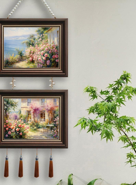 莫奈花园风景油画客厅卧室装饰画