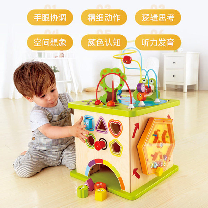 Hape开心农场游戏盒绕珠六面体百箱串珠益智早教玩具1-6岁礼物属于什么档次？