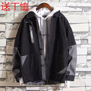 韩版夹克潮流帅气男士牛仔外套港风上衣服男装宽松2022春秋季新款