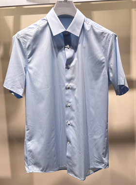 春夏季新款卡尔丹顿专柜正品男士商务短袖衬衫2色 LFBS13500FAW9