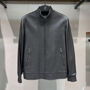 2024新款专柜BOSSsunwen正品秋冬男装羊皮革皮衣外套143217024170