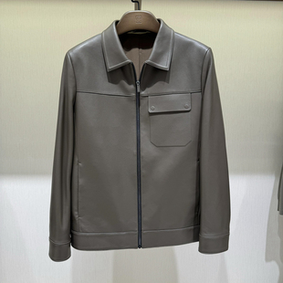 新款BOSSsunwen专柜正品秋冬季男装休闲真皮皮衣外套133227023180
