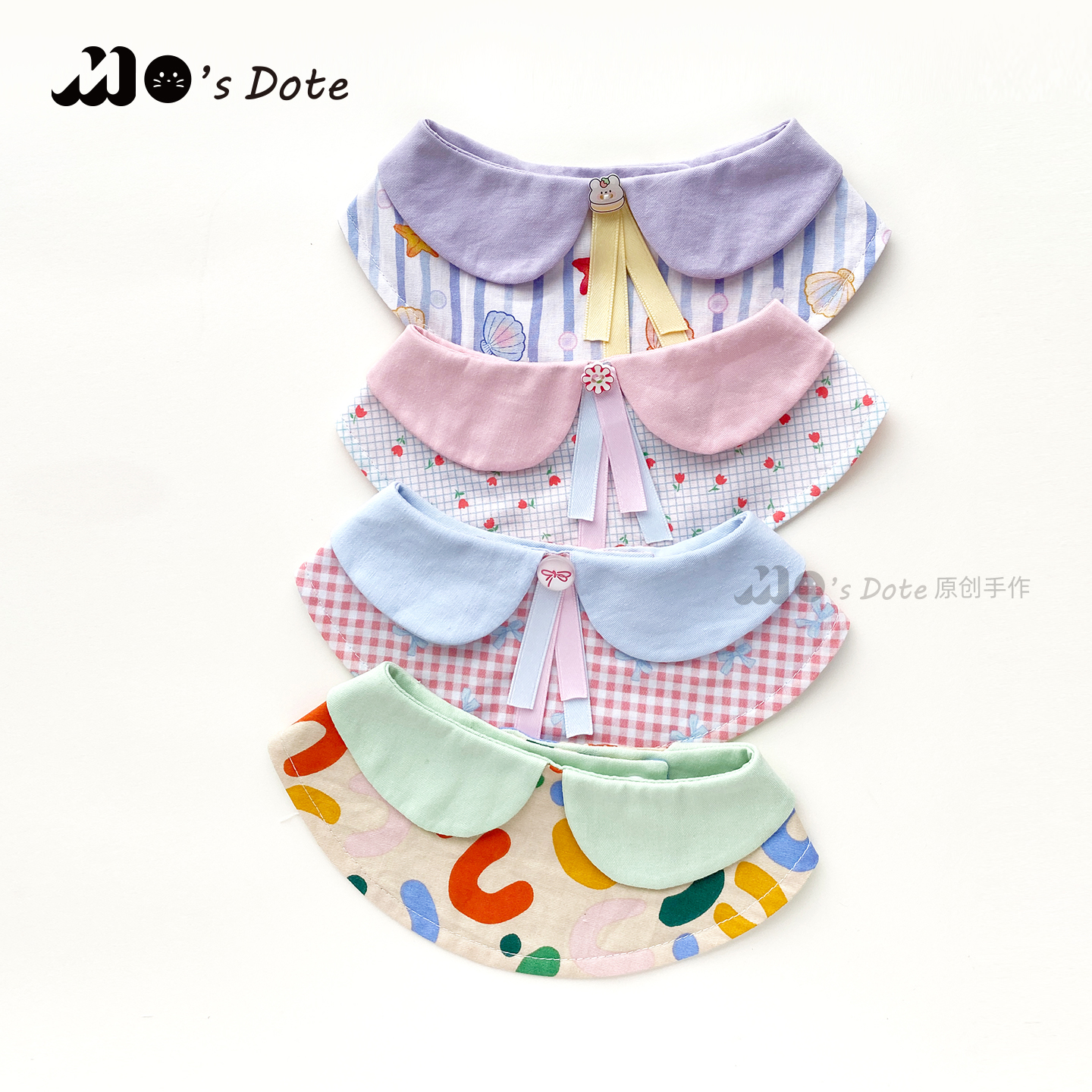 自制宠物围兜蝴蝶结纯棉口水巾