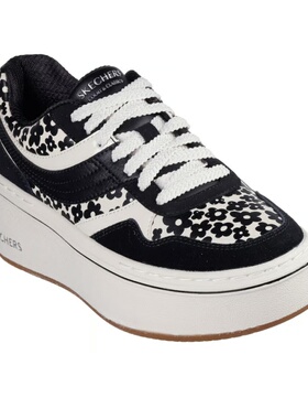 代购skechers斯凯奇女鞋系带缓震厚底耐磨增高休闲运动板鞋185292