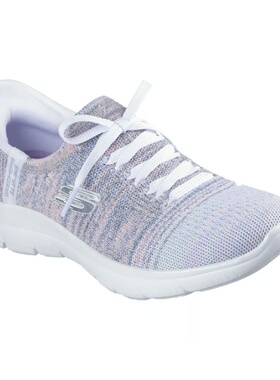 代购skechers斯凯奇女鞋舒适一脚蹬系带平底轻便耐磨运动鞋150274