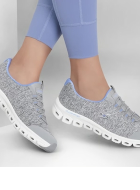 代购美国进口斯凯奇女鞋秋季轻便一脚蹬松紧带平底运动鞋104548