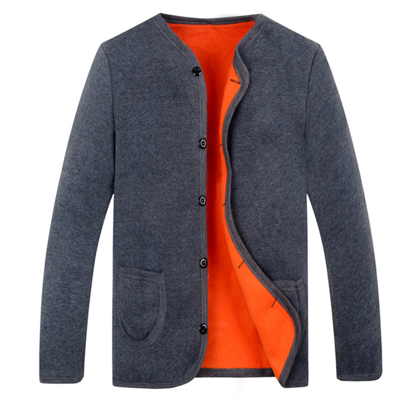 가을 겨울 중년 및 노인 가디건 남성 벨벳 두꺼운 순면 재킷 할아버지 순면 가을 코트 순면 열 속옷