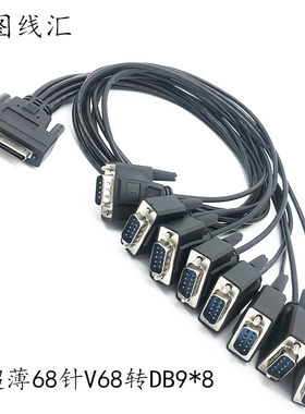 超薄小68针 V68转 DB9针*8  CP-168EL CP-118EL-A卡配套线