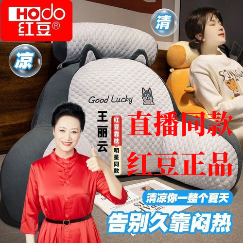 【特大号—床头沙发推荐】红豆夏季冰豆豆靠背SY靠垫腰靠护腰枕