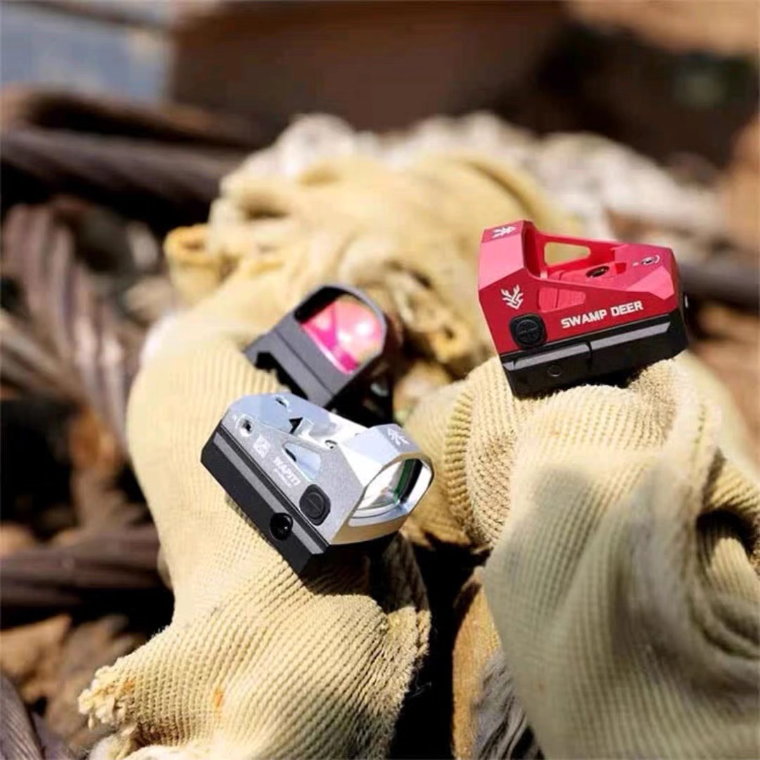 沼泽鹿HD1X24全息红点高清虹膜可调节可归零薄壁模型弹弓玩具备件