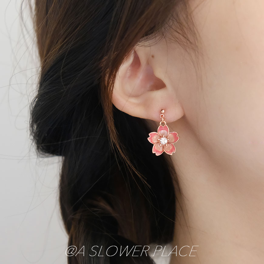 樱花季节温柔日系耳环