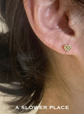 经典菱格爱心 韩系迷你百搭养耳耳钉 925银针