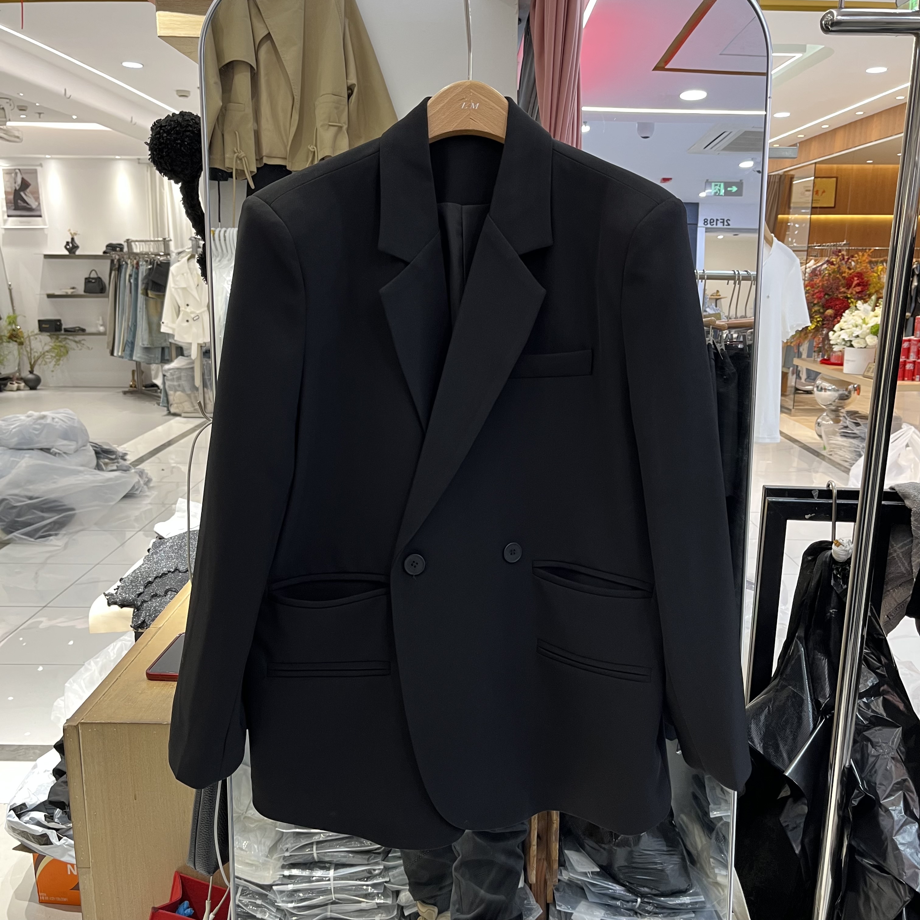 欧洲站2026春季新款女士翻领两粒扣西装外套欧货时尚百搭休闲上衣