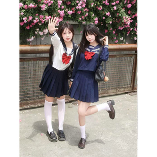 原创jk制服2025夏季 日系学院风中间服JK短裙 水手服绀领长短袖 衬衫