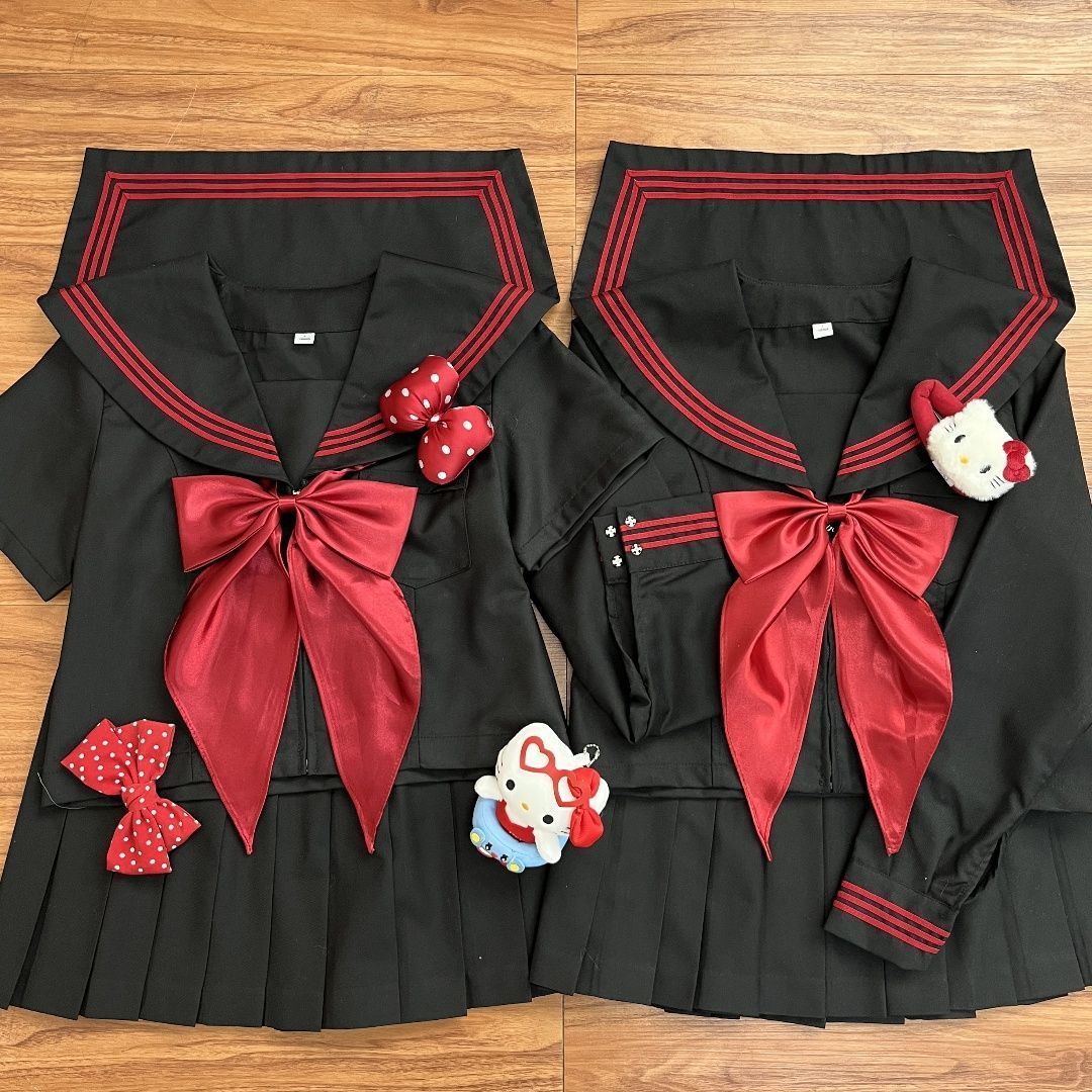 日系学院风新款穿搭赤三本长短袖衬衫JK制服正版基础水手服学院风