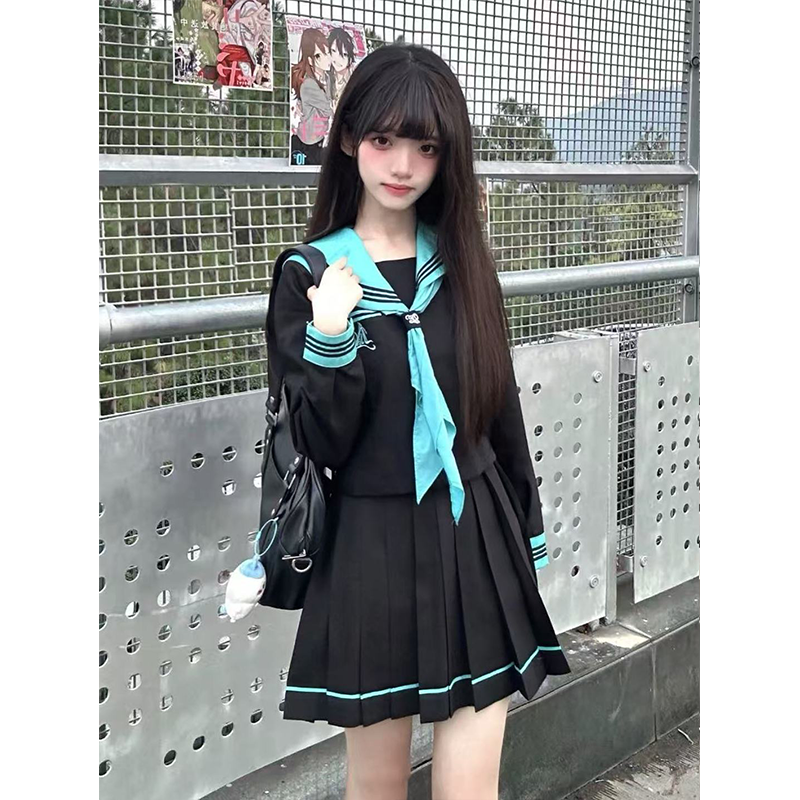 新款水手服jk制服原创基础款长袖短袖日系学院春夏短裙青本绘套装