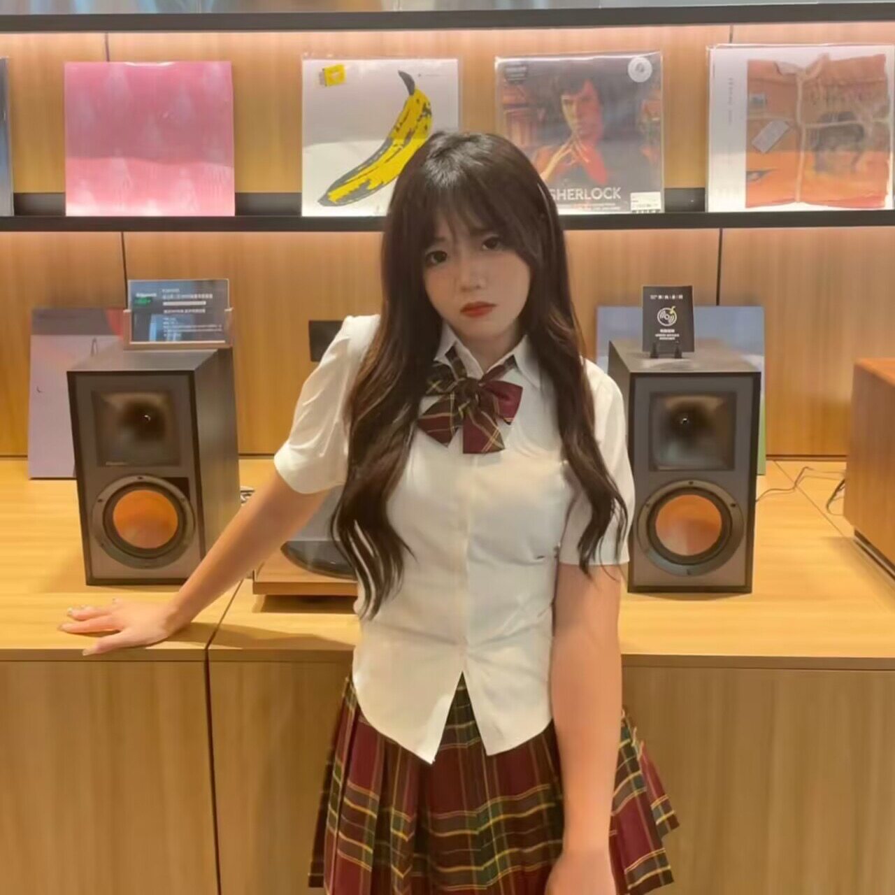 jk制服女夏季学院风泡泡袖白色衬衣上衣短袖纯欲收腰绑带衬衫套装