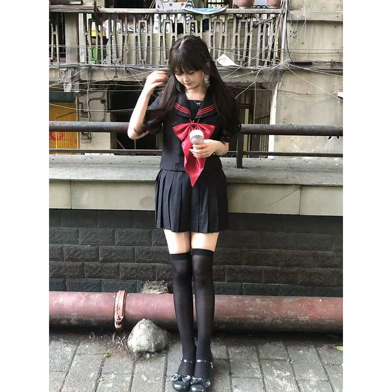 原创JK制服赤三本长短袖衬衫校供感学院风穿搭2025夏季水手中间服