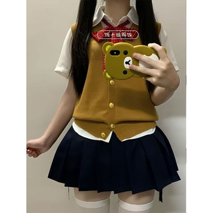 学院风上衣 日系JK制服针织衫 甜美开衫 马甲背心短袖 衬衣jk短裙套装