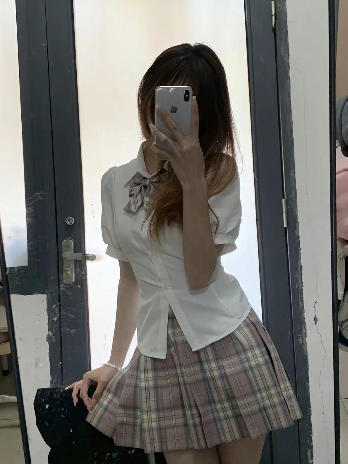 原创夏季款设计小心机樱奈春时套装潮绑带短袖衬衣显瘦百褶短裙子