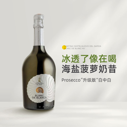 海盐菠萝奶昔 意大利贝壳白中白起泡酒葡萄酒 Prosecco升级版