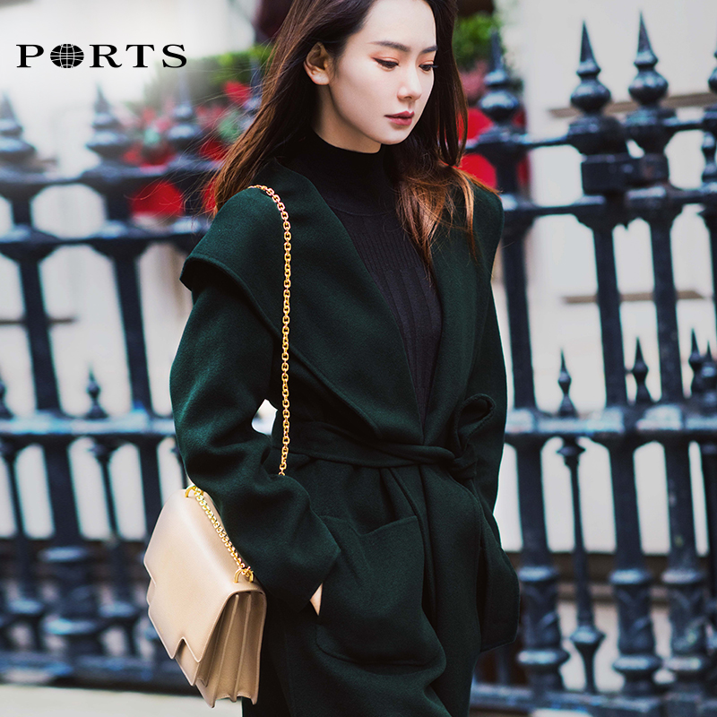 PORTS宝姿大衣女2023秋冬装新款戚薇明星同款外套YLB9C305SZW010