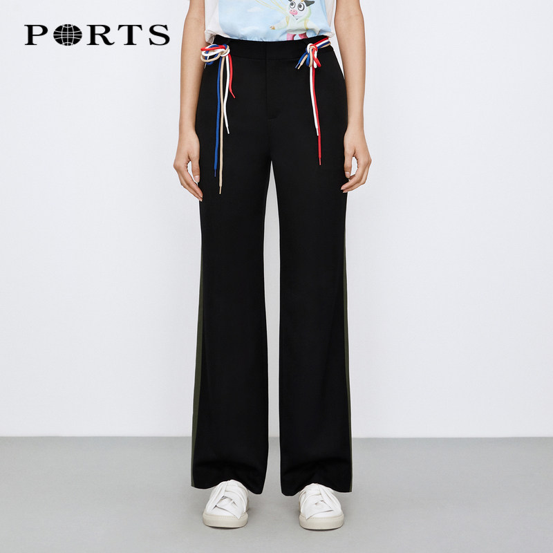 PORTS宝姿女装2023秋季新款潮流休闲通勤直筒休闲裤LM9P103NWW055